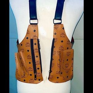 MCM Cognac Repurposed Functional Messenger bag